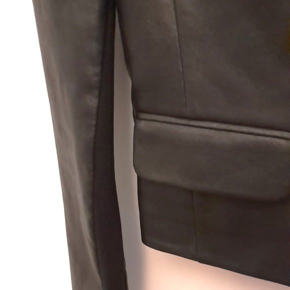 BCBG MAXAZRIA XXS Black faux leather bomber jacket - Picture 2 of 3